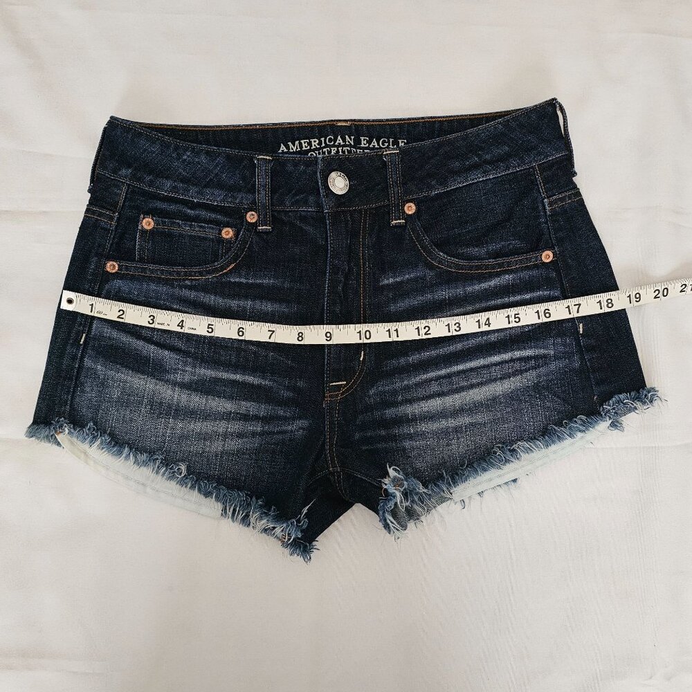 American Eagle Outfitters Women's Indigo High Rise Festival Denim Shorts Size 6 - Picture 7 of 12